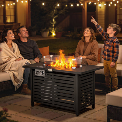 Table W/ Rain Cover 50,000 BTU Outdoor Firepit