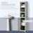 kleankin Slimline Bathroom Storage , Freestanding Tower Cabinet with 3 Open Shelves and Adjustable Shelf, Antique White