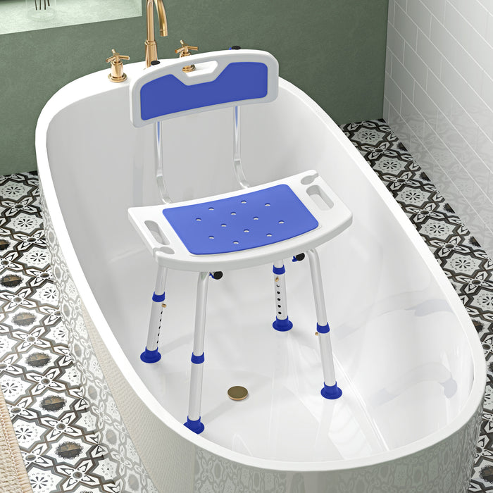 Shower Stool for Elderly Disabled Adjustable Shower Stool Blue