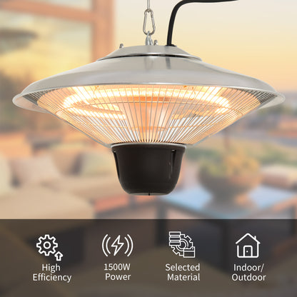 Outdoor Heater Ceiling Hanging Light 1500W Pull Switch Electric Aluminium