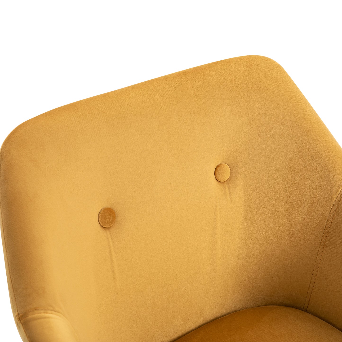 Upholstered Velvet Fabric Bucket Seat Dining Armchair Set of 2 Yellow