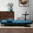 Click Clack 2 Seater Sofa Bed Settee for Living Room, Guest Room, Blue