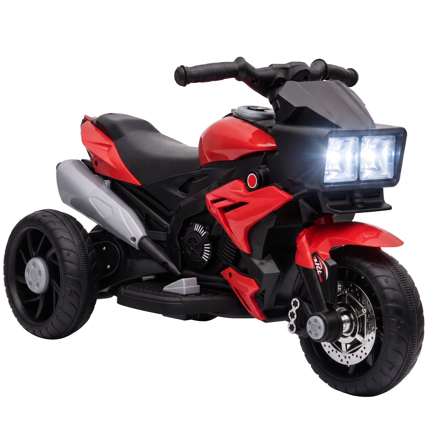 Kids Electric Motorcycle Ride-On Toy w/ High-Traction Wheels, Red