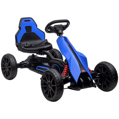 Children Pedal Go Kart w/ Adjustable Seat, Handbrake - Blue
