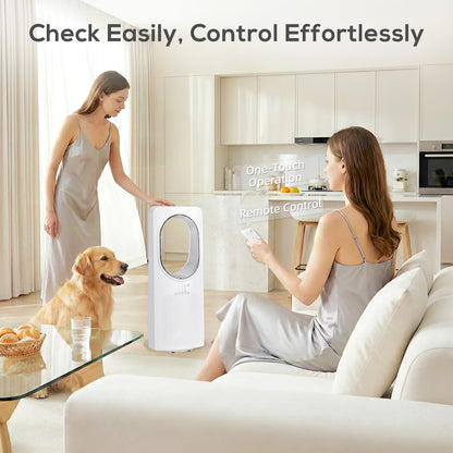 Bladeless Tower Fan with Oscillating, 3 Speeds, 3 Modes, 15H Timer