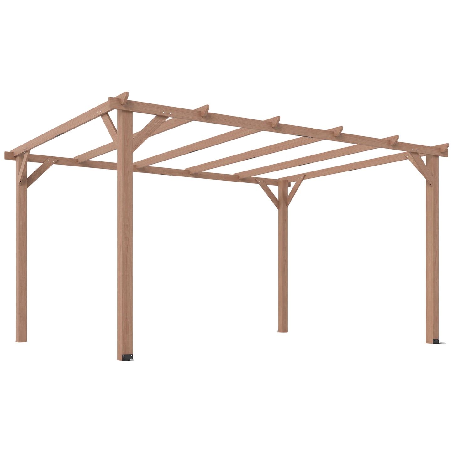 4x3 m Garden Wooden Pergola Gazebo Grape Trellis, Maple Wood-effect