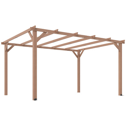 4x3 m Garden Wooden Pergola Gazebo Grape Trellis, Maple Wood-effect