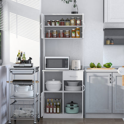 Freestanding Kitchen Cabinet Storage Unit Pantry Cupboard, White