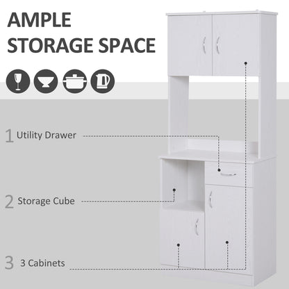 Freestanding Kitchen Cabinet Storage Unit Pantry Cupboard, White