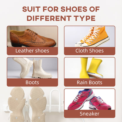 Wall Mounted Electric Shoe Dryer Shoe Warmers for Boots 2 Pairs White