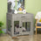 Indoor Use Dog Crate Furniture with Cushion, Double Doors Pet Kennel End Table with Drawer for Medium Dogs, Grey