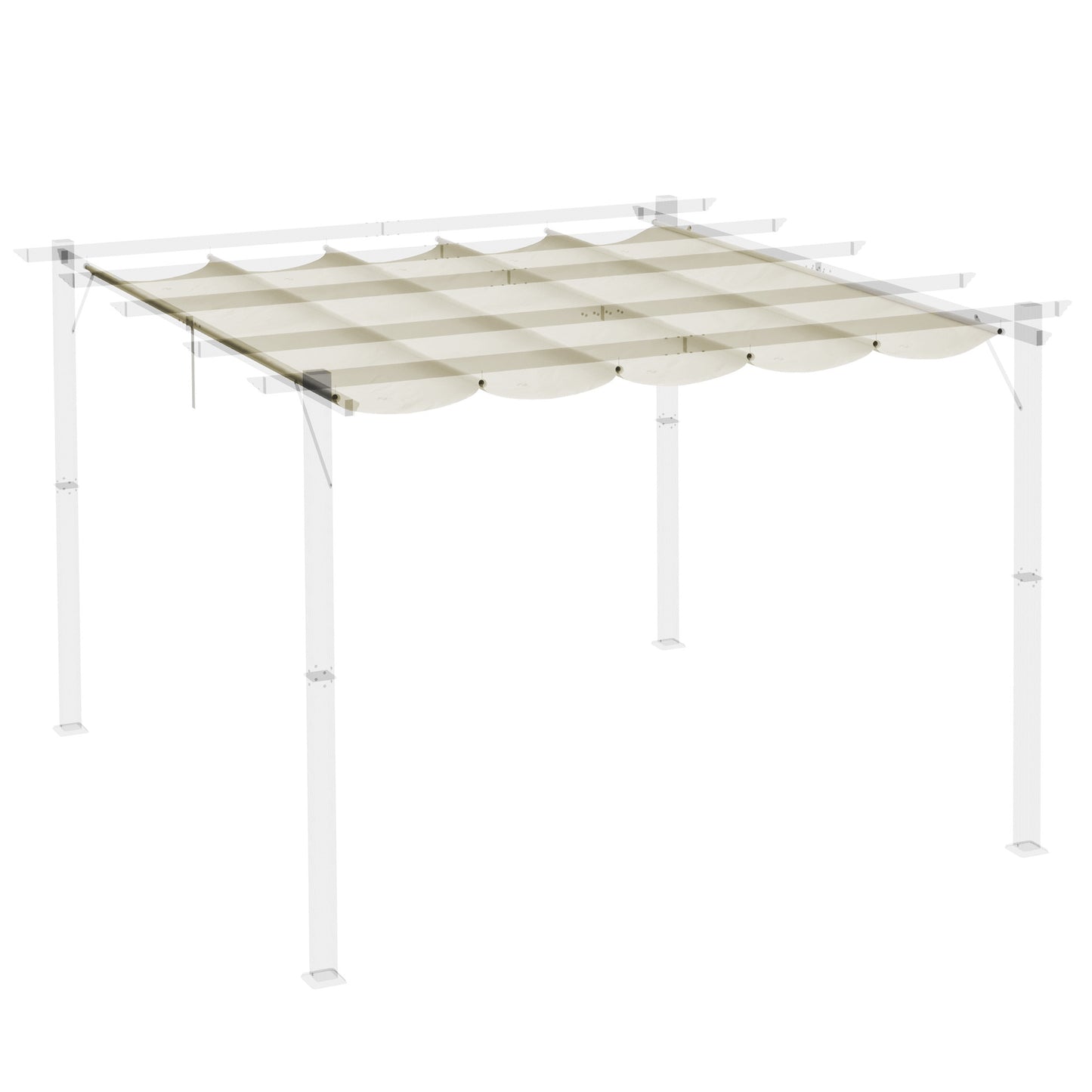Pergola Shade Cover Replacement Canopy for 3 x 3(m) Pergola, Cream