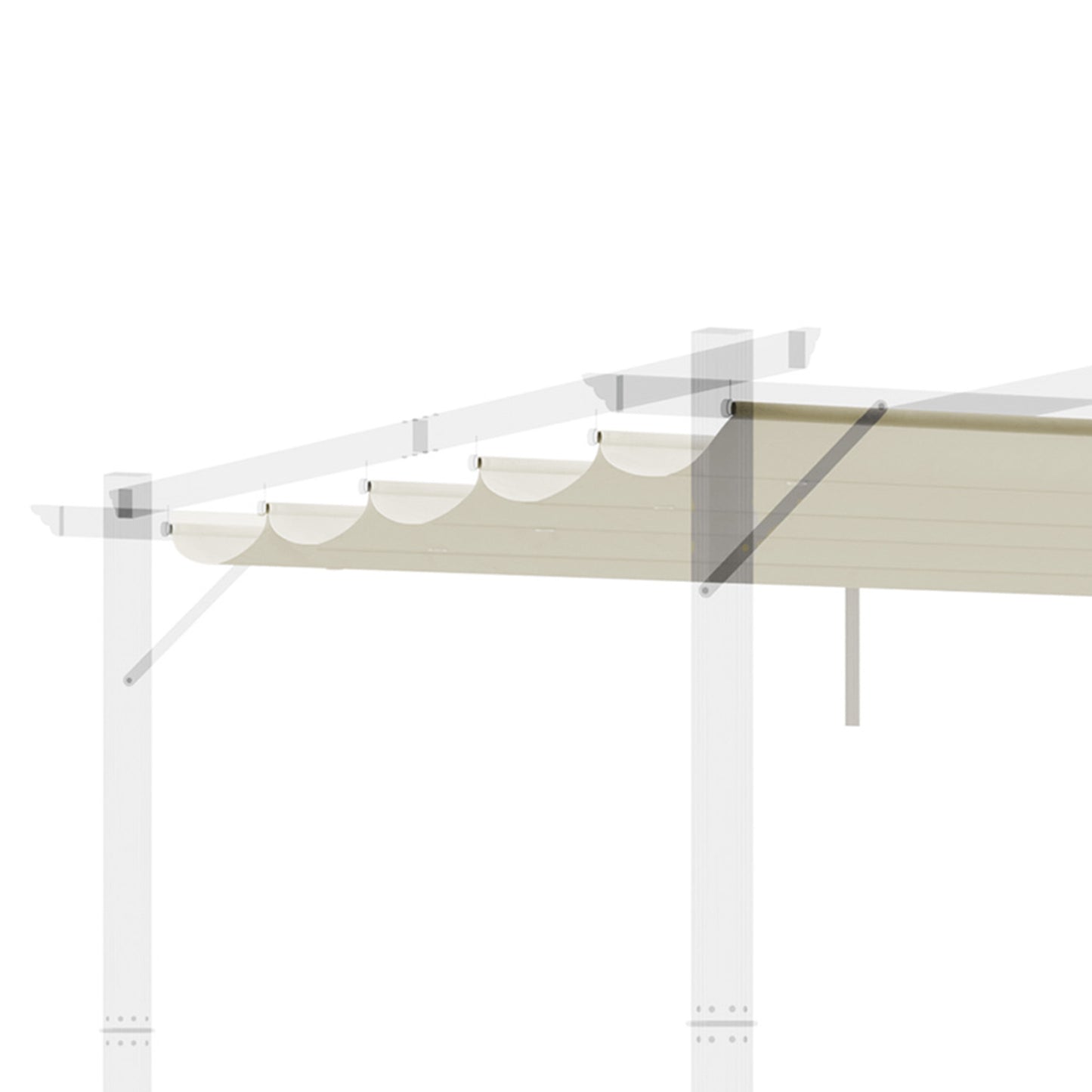 Pergola Shade Cover Replacement Canopy for 3 x 3(m) Pergola, Cream