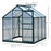 6 x 6ft Polycarbonate Greenhouse, Large Walk-In Green House with Slide Door and Window, Garden Plants Grow House with Aluminium Frame and Foundation, Green