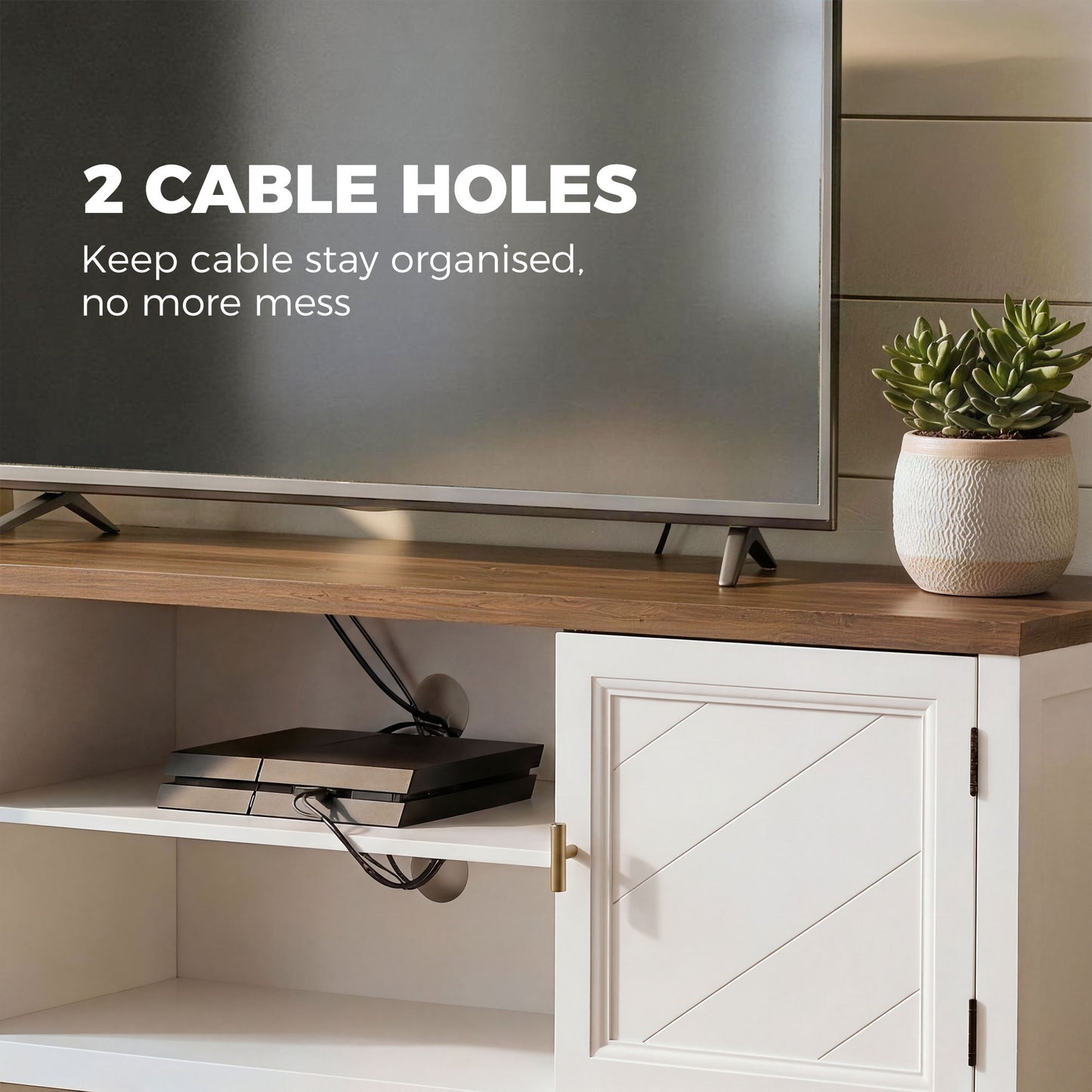 Farmhouse TV Stand for TVs up to 42 Inch, Media Console Table