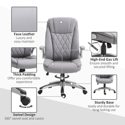 High Back Executive Office Chair Home Swivel PU Leather