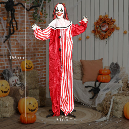 Sound Activated Halloween Animatronics Clown with Red Light Up Eyes