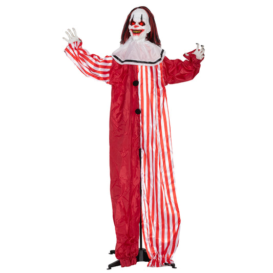 Sound Activated Halloween Animatronics Clown with Red Light Up Eyes