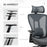 Mesh Office Chair, Reclining Desk Chair with Adjustable Headrest, Lumbar Support, 3D Armrest, Sliding Seat, Swivel Wheels, Grey