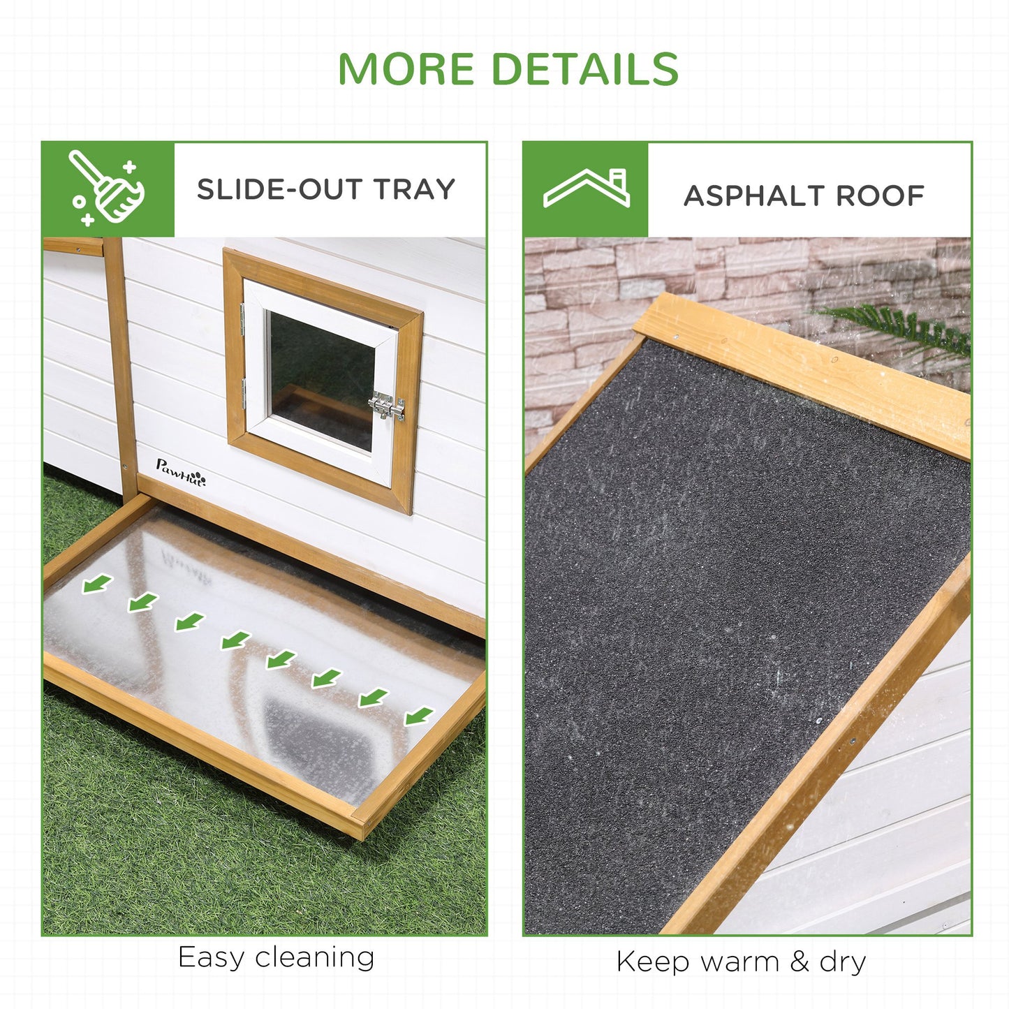 Chicken Coop, Hen House, Wooden Poultry Cage with Outdoor Run, Nesting Box, Removable Tray, Window and Lockable Door, 197 x 93 x 110cm