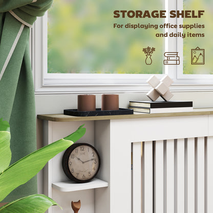 Vertical Slatted Heater Cover for Living Room, Extra Larg, White