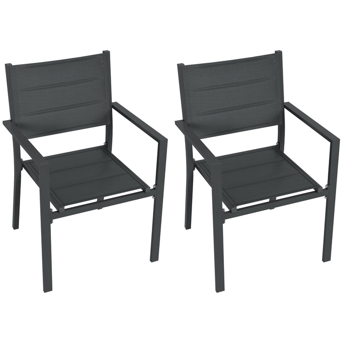 Set of Two Aluminium Stacking Garden Chairs