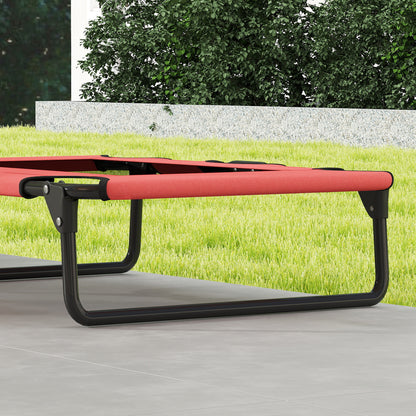 Raised Dog Bed with Breathable Mesh for S & M Dogs, Red