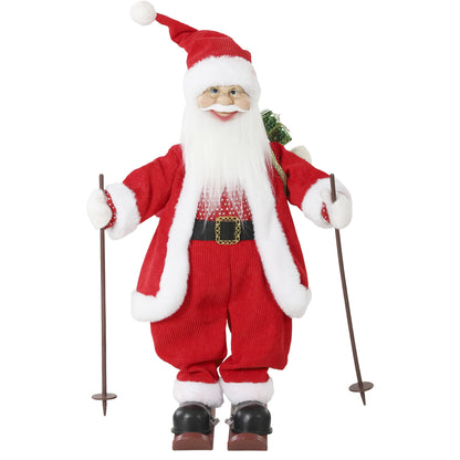 2ft Christmas Singing Skiing Santa Claus with Ski Board Sack