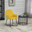 Modern Arm Chair Upholstered Accent Chair with Metal Base for Living Room Yellow