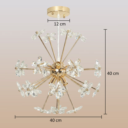 Crystal Chandeliers Ceiling Light with Flower, Pendant Light, Clear