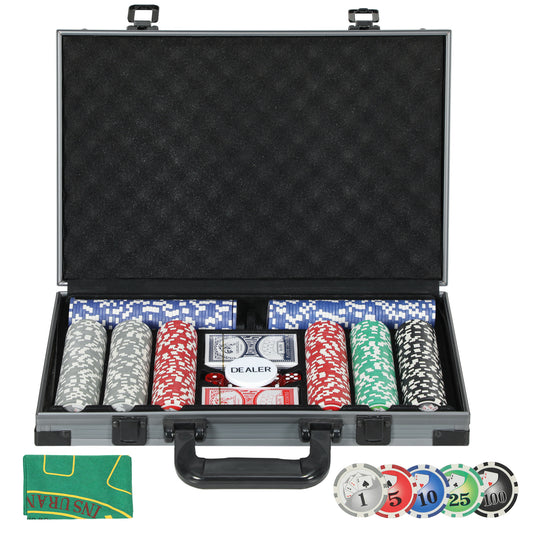 400-Piece Poker Chips Set, Texas Holdem Poker Set with Case, Mat