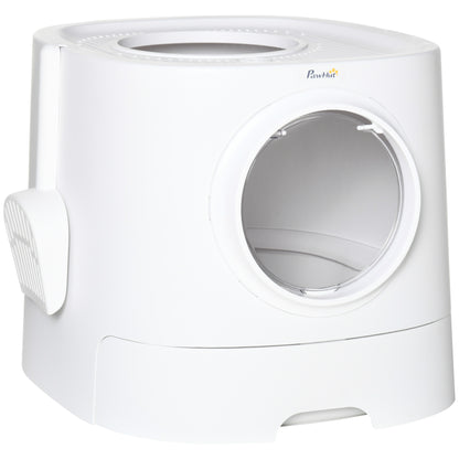 Cat Litter Box Portable Pet Toilet Fully Enclosed Kitten Pan w/ Scoop