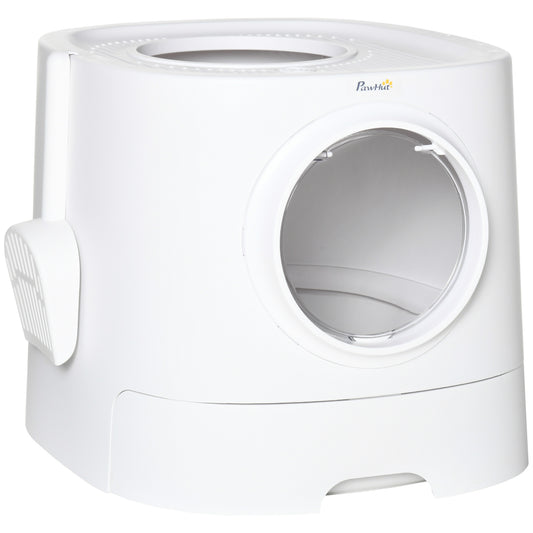 Cat Litter Box Portable Pet Toilet Fully Enclosed Kitten Pan w/ Scoop