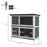 Double Decker Rabbit Hutch 2 Tier Guinea Pig House Pet Cage Outdoor with Sliding-out Tray, 100x47x91cm, Grey