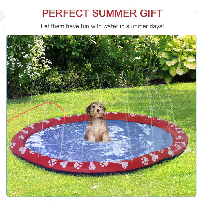 Splash Pad Sprinkler Mat for Pets Dog Bath Pool Water Game Mat Outdoor