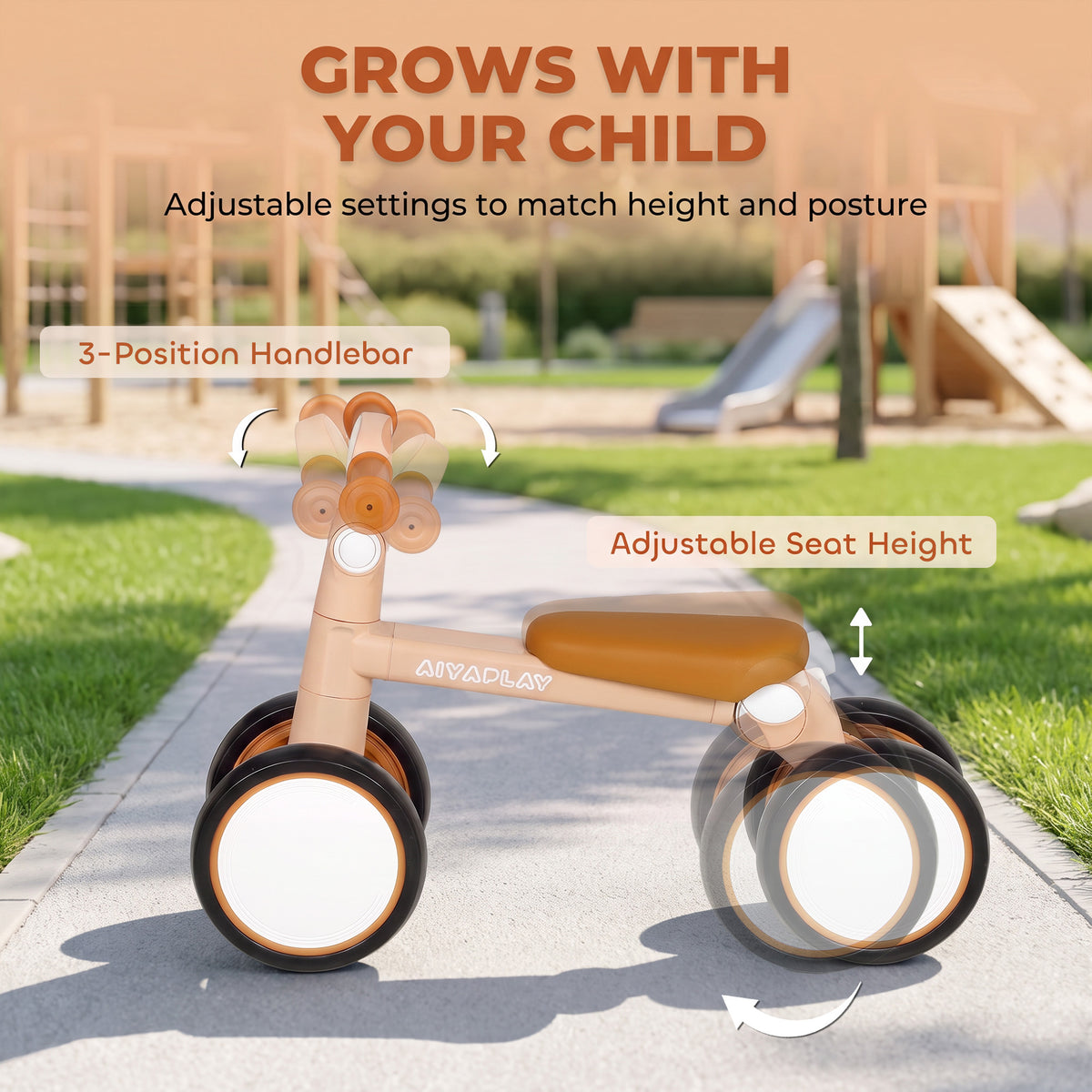 Balance Bike Lightweight and Adjustable for 1–2 Years, Pink