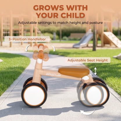 Balance Bike Lightweight and Adjustable for 1–2 Years, Pink