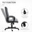 High-Back Home Office Chair, Linen Swivel Computer Chair with Adjustable Height and Tilt Function for Living Room, Bedroom, Study, Grey