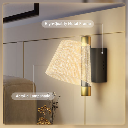 Led Wall Lamp 2 Pack, Modern Indoor Starry Wall Light, Black