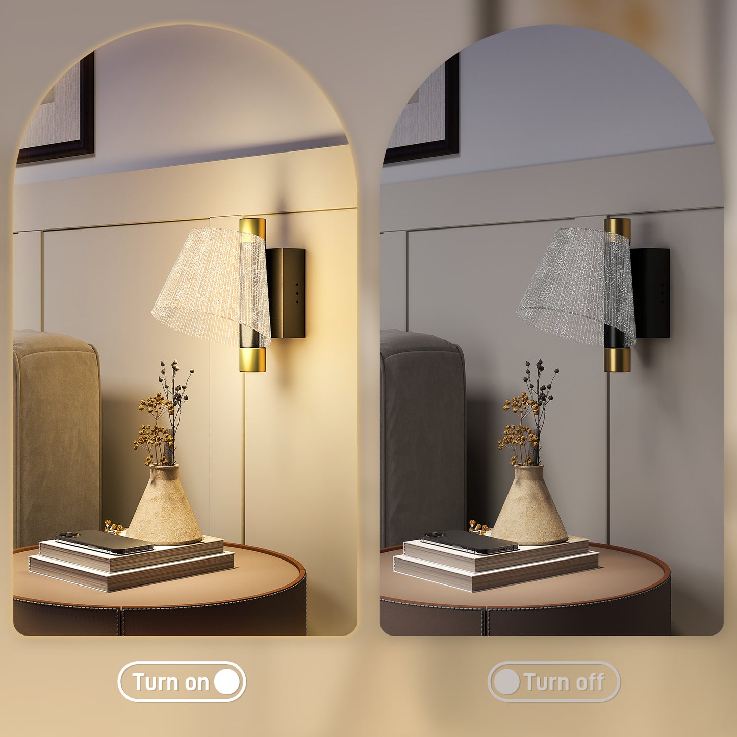 Led Wall Lamp 2 Pack, Modern Indoor Starry Wall Light, Black