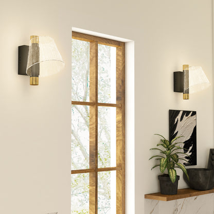 Led Wall Lamp 2 Pack, Modern Indoor Starry Wall Light, Black