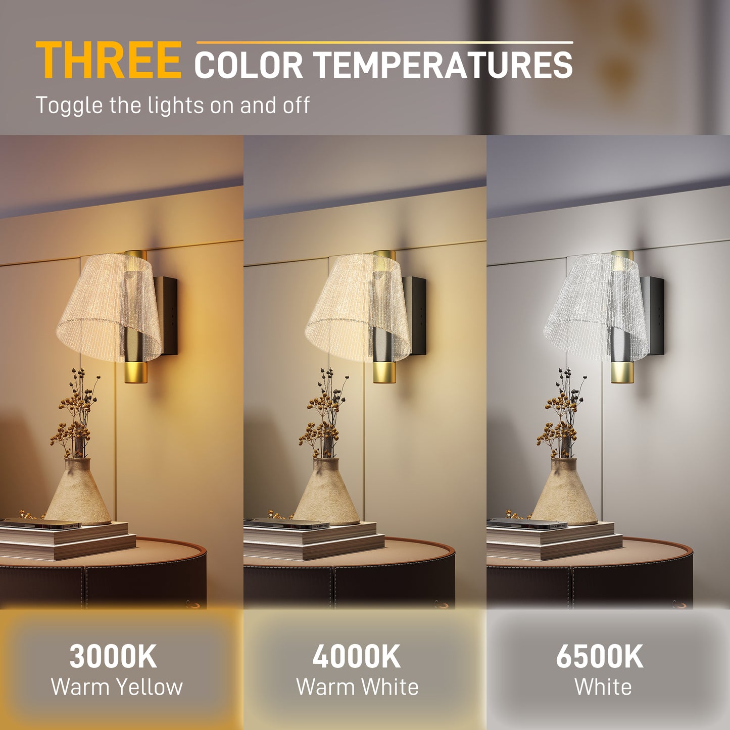 Led Wall Lamp 2 Pack, Modern Indoor Starry Wall Light, Black