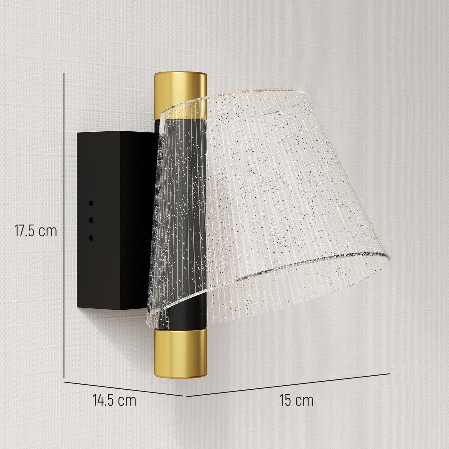 Led Wall Lamp 2 Pack, Modern Indoor Starry Wall Light, Black