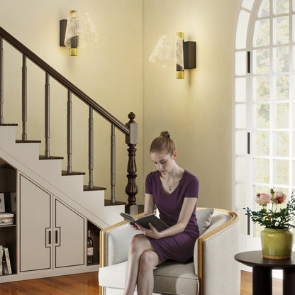 Led Wall Lamp 2 Pack, Modern Indoor Starry Wall Light, Black