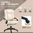 PU Leather Office Chair, Swivel Computer Chair with Footrest, Wheels, Adjustable Height, Cream White