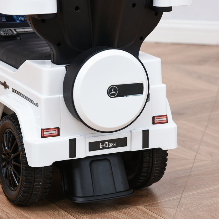 Mercedes-Benz G350 Ride-On Push Along Car Sliding Walker Foot to Floor Slider Stroller Toddler Vehicle with Horn Steering Wheel NO POWER White