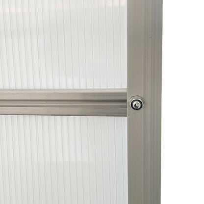 Polycarbonate Walk-in Garden Greenhouse w/ Sliding Door Silver Tone