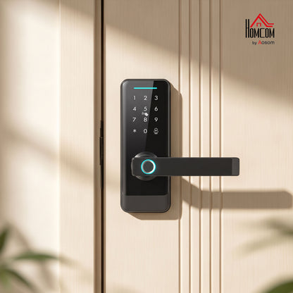 Smart Door Lock, Fingerprint/Passcode/APP/NFC/Key, Doorbell