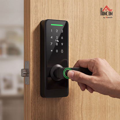 Smart Door Lock, Fingerprint/Passcode/APP/NFC/Key, Doorbell