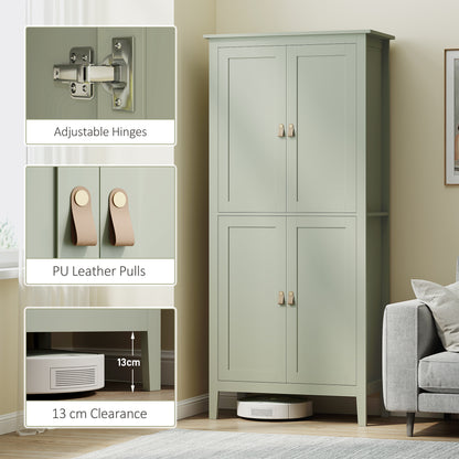 176.5 cm Tall Freestanding Pantry Storage Cabinet with 4 Doors Green